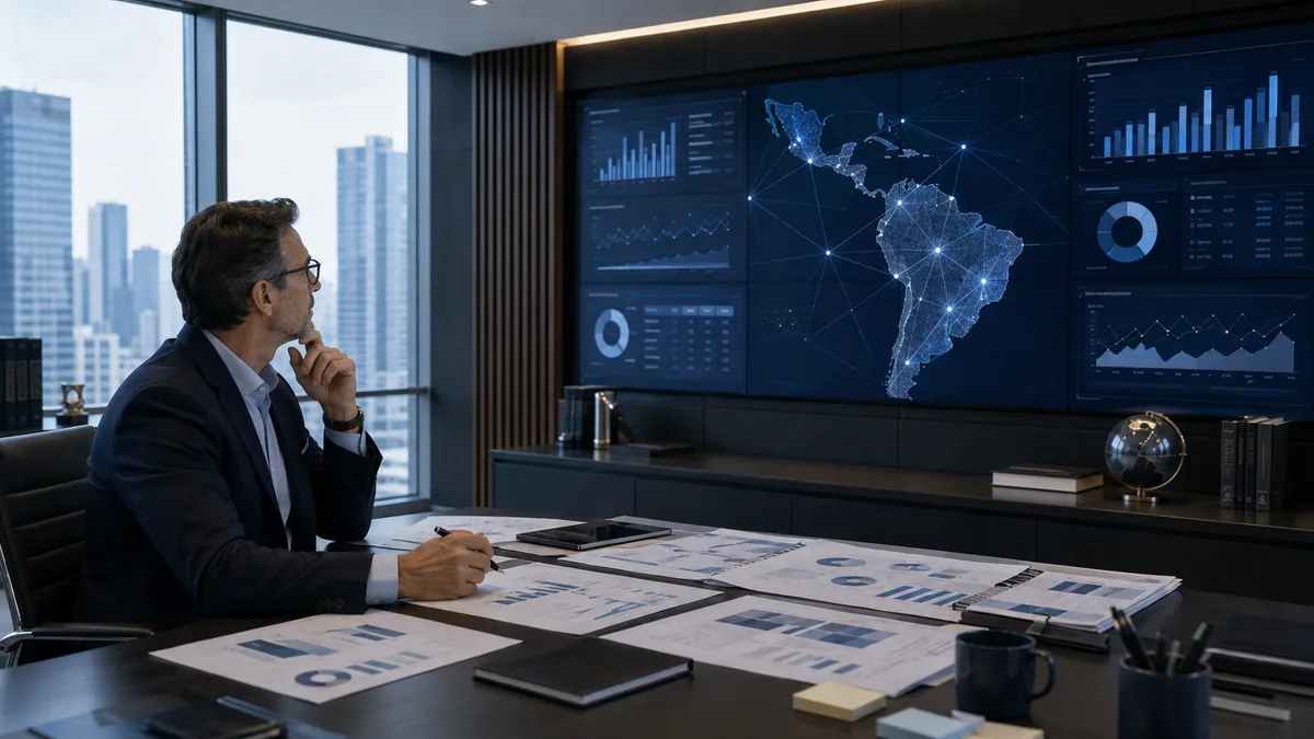 U.S. headquarters executive overseeing a multi-entity Latin America finance model